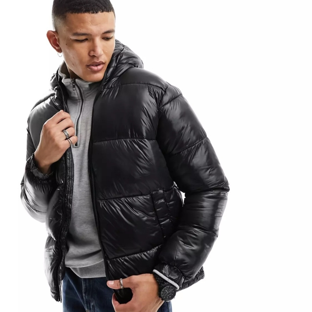 SOLD!! - French Connection softer light puffer coat for men, Black, Size Large